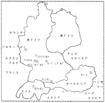 ８９年当時のドイツ周辺図